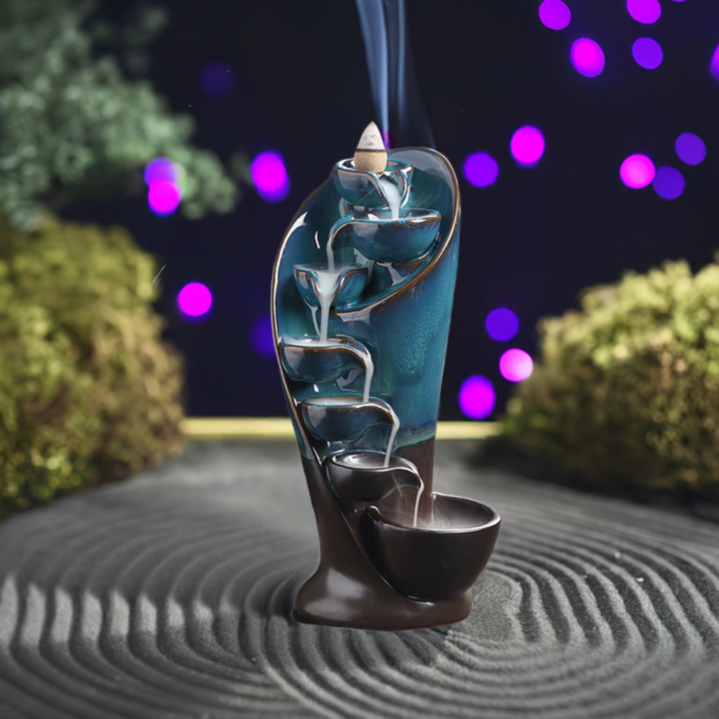 Turquoise Cascading Incense Burner Waterfall
