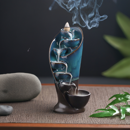 Turquoise Cascading Incense Burner Waterfall